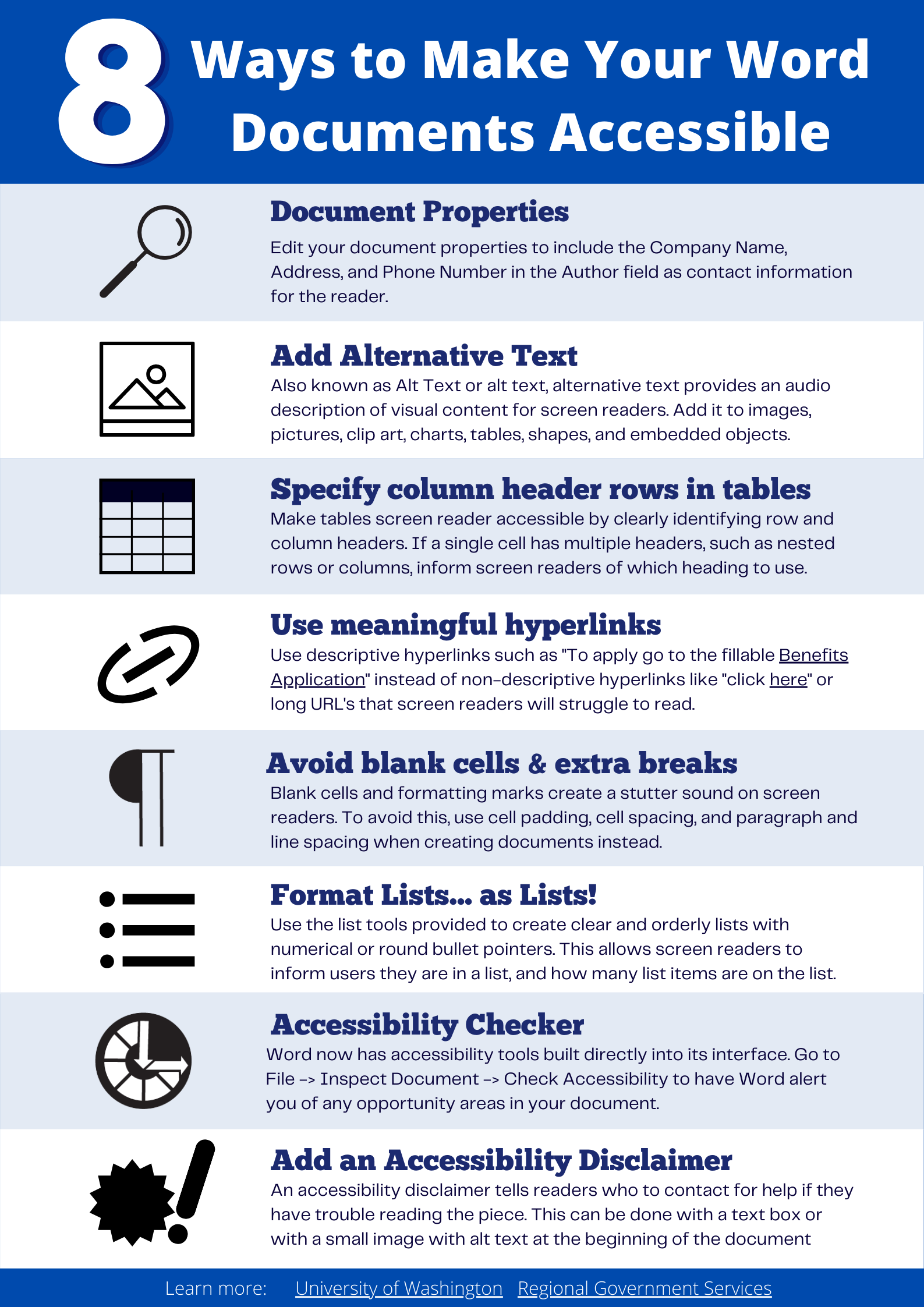 Accessibility in Word Tips Poster